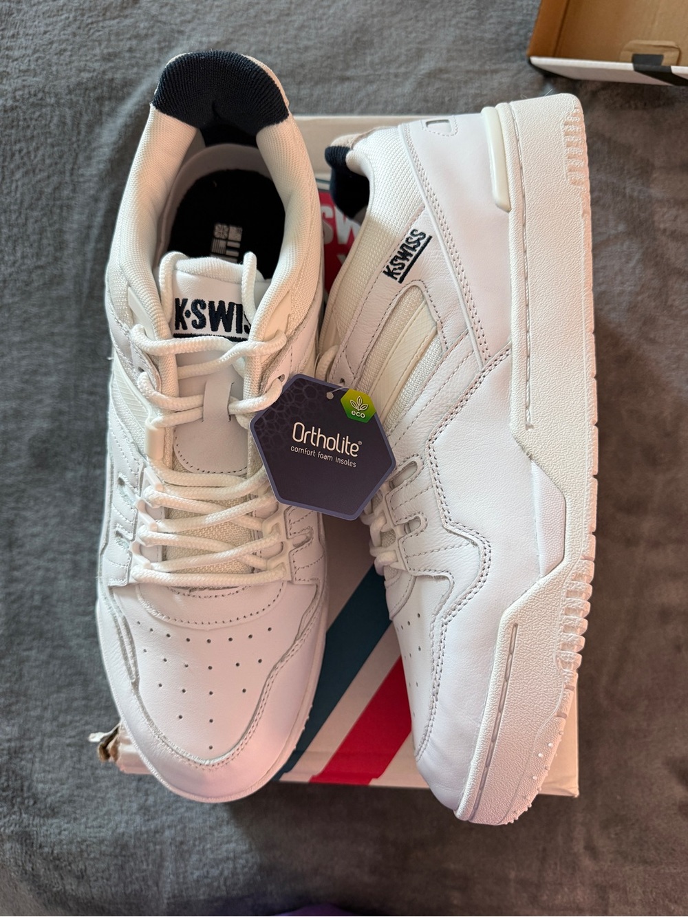 13M K-Swiss Men's Match Rival White Leather Sneaker